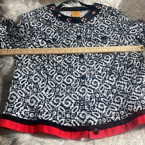 Ruby Rd. jacket Womens size 16 button up beaded Neck line  3/4 sleeve - Picture 6 of 10